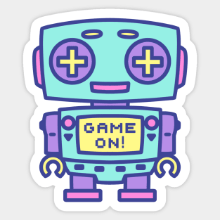 GAME ON pastel robot Sticker